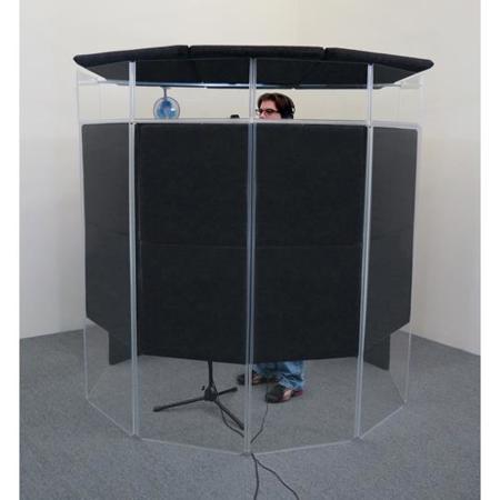 ClearSonic IsoPac E Large Vocal Booth Kit, Includes A5-6 6-section CSP, 6x AX-12 Height Extender, 2x S5-2, 12x S2 SORBER Baffle, STC5 Center Lid Section, 2x STS5 Side Lid Section, Standard Support Bar and Fan, Dark Gray