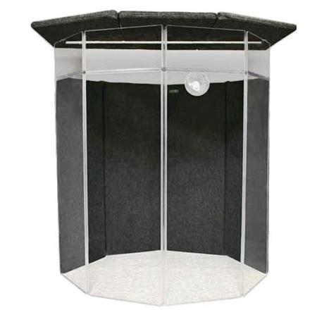 ClearSonic IsoPac F Medium Vocal Booth Kit, Includes A5-4 4-section CSP, 4x AX-12 Height Extender, 2x S5-2 SORBER Baffle, STC4 Center Lid Section, 2x STS4 Side Lid Section, Standard Support Bar and Fan, Dark Gray