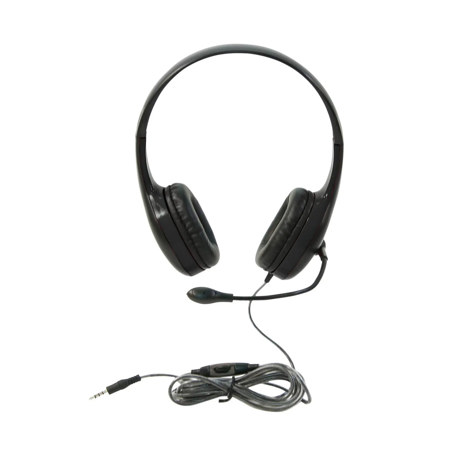 Califone KH-08 Closed-Back On-Ear Wired Headset with Gooseneck Microphone and 3.5mm Plug