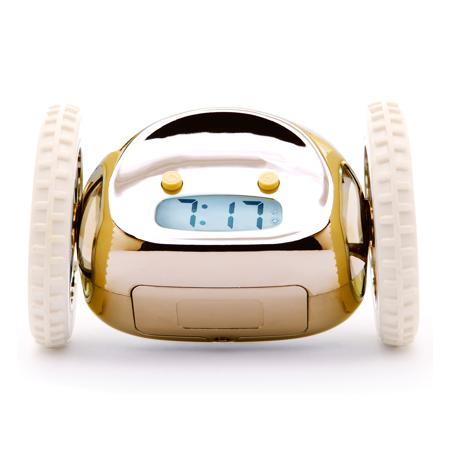 Clocky Runaway Alarm Clock on Wheels, Gold