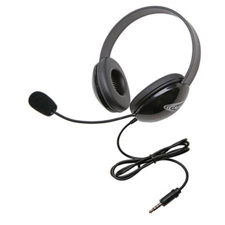 Califone 2800 Listening First Stereo Headset with To Go Plug and Mic, Black