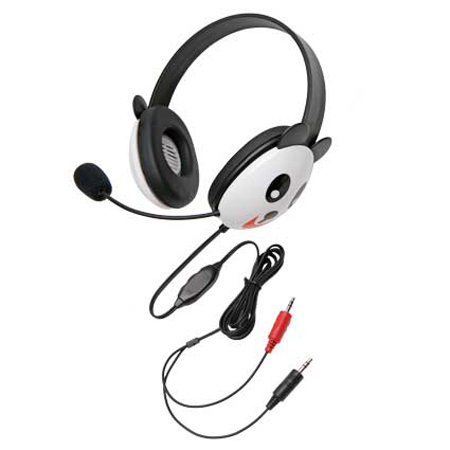 Califone 2810PA-AV Listening First Animal-Themed Stereo Headset with Mic, Panda