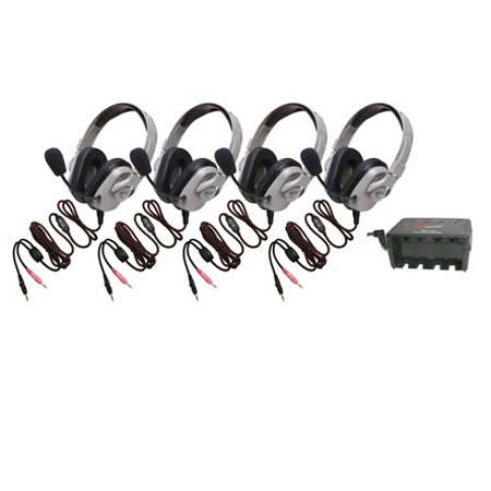 Califone HPK-1534 Four-Pack Titanium Headset with Guaranteed for Life Cord