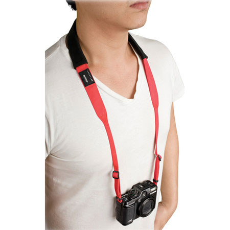 Crumpler The Popular Disgrace Neck Strap, Black/Red