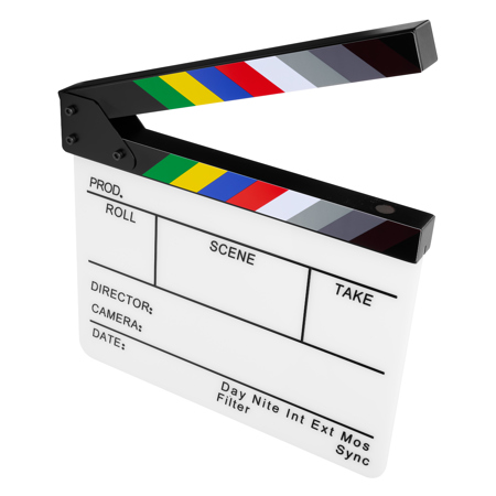 CLAR 9-Section Acrylic Production Slate with Color Clapper Sticks (9.25 x 11")