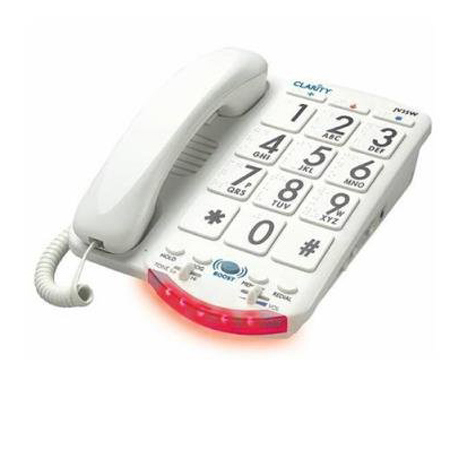 Clarity JV35 Amplified Big Button Corded Telephone, White