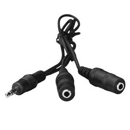 Califone ST Audio Splitter, 18" Straight Cord, 2-into-1 Stereo Plug