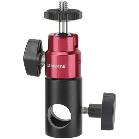 CAMVATE 16mm Light Stand Head Adapter with 1/4"-20 Ball Head