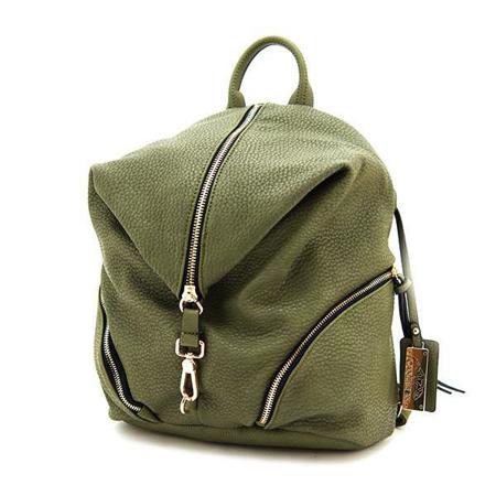 Cameleon Aurora Backpack with Concealed Carry Compartment, Olive Vegan Leather