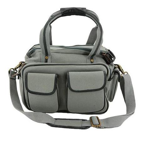 Cameleon Gettysburg Large Range Bag with Concealed Carry Compartment, Gray Vegan Leather