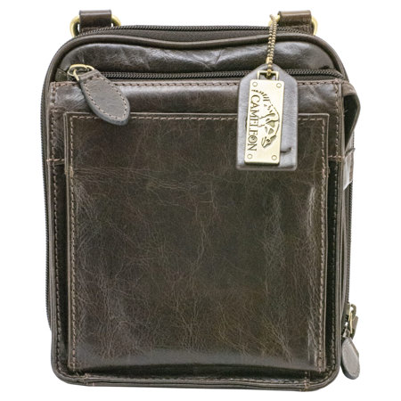 Cameleon Nemesis Crossbody Handbag w/ Concealed Carry Compartment,Black Leather