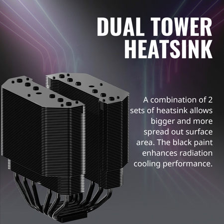 Cooler Master MasterAir MA620M Dual Tower ARGB High Performance CPU Air Cooler