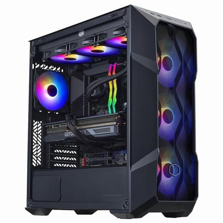 CoolerMaster TD5 Pro Liquid Cooled VR-Ready Gaming Desktop Computer, Intel Core Ultra 7 265F 2.4GHz, 32GB RAM, 2TB SSD, NVIDIA GeForce RTX 5080 16GB, Windows 11 Home, Black