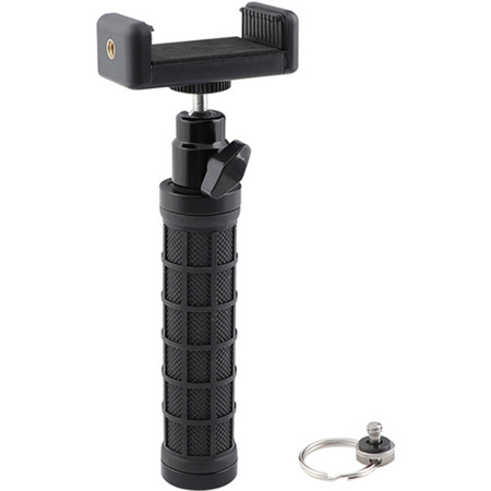 CAMVATE Rubber Handle Grip with Smartphone Holder and Mini Ball Head Mount