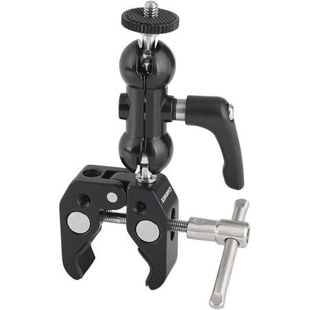 CAMVATE Ball Head Mount 1/4" Threads with Central Lock Knob and Super Crab Gripper Clamp