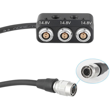 CAMVATE One 4-Pin Hirose Male to Three 0B 2-Pin Female Power Splitter Cable