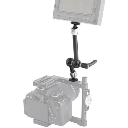 CAMVATE 8" Articulating Magic Arm w/Double 1/4" Thread Screw Mounts, Black Knob