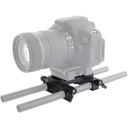 CAMVATE Cheese-Type Baseplate with 15mm Dual-Rod Clamp for DSLR Cameras & Cages