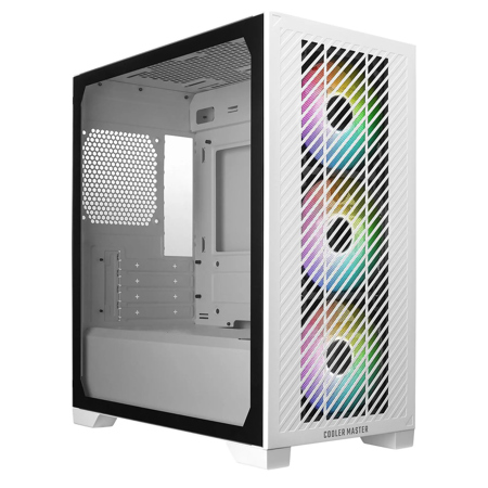 CoolerMaster Elite 301 Tempered Glass Micro-ATX Mini-Tower Case, White