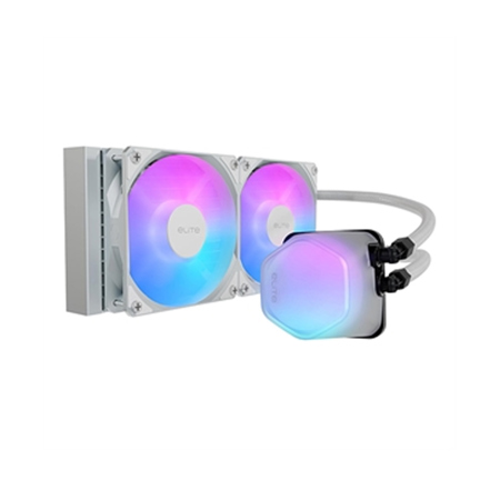 CoolerMaster Elite Liquid 240 240mm ARGB CPU Liquid Cooler, White