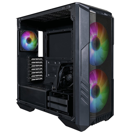 CoolerMaster HAF 500 ARGB High Airflow ATX Mid-Tower Case with Mesh Front Panel, Black
