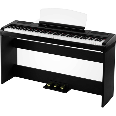 Artesia Harmony 88-Key Digital Piano - Black with Matching Furniture Stand and Three Pedal Board