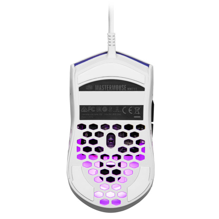 Cooler Master MM711 Ambidextrous RGB Gaming Mouse, Matte White