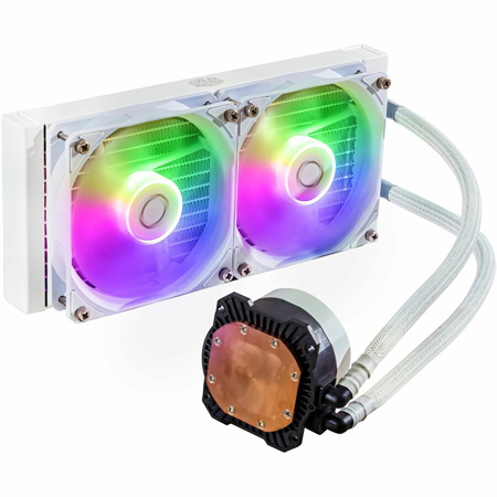 CoolerMaster MasterLiquid 240L Core 240mm ARGB CPU Liquid Cooler, White