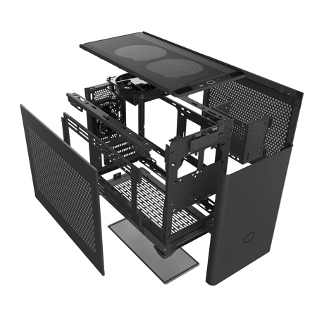 CoolerMaster MasterBox NR200P Mini-ITX Mini-Tower Case w/ PCIe Riser Card, Black