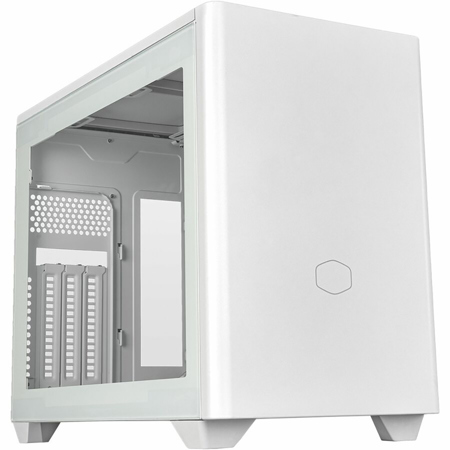 CoolerMaster MasterBox NR200P V2 Tempered Glass Mini-ITX Mini-Tower Case, White