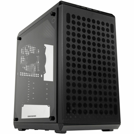 CoolerMaster QUBE Q300L V2 Tempered Glass M-ATX Mini Tower Computer Case, Black