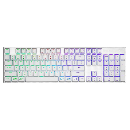CoolerMaster SK653 Wireless RGB Gaming Keyboard, Silver White, Red Switch