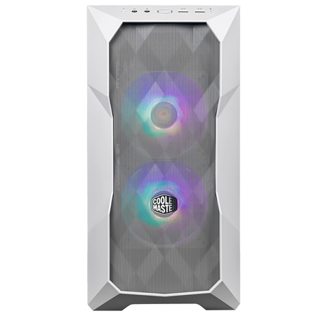 CoolerMaster MasterBox TD300 Mesh ARGB High Airflow ATX Mini-Tower Case, White