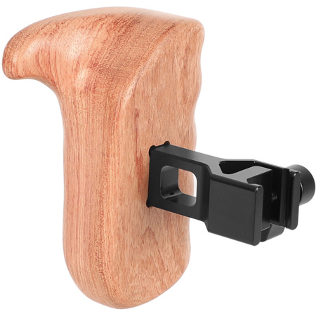 CAMVATE Left Hand Wooden Handle Grip with QR NATO Clamp Handle Seat, Large