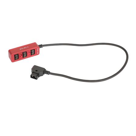 CAMVATE D-Tap B-Type Male to 3-Port Female D-Tap P-Tap Hub Adapter Splitter with Ronin 2 Thread Screw for Photography Power, Red