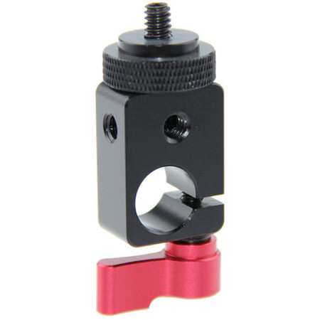 CAMVATE 15mm Single Rod Clamp with 1/4"-20 Screw Adapter, Red Lever