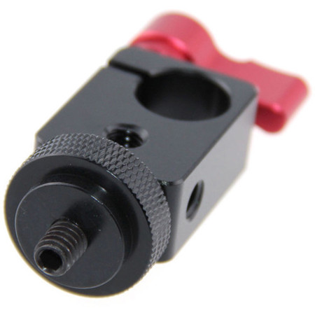 CAMVATE 15mm Single Rod Clamp with 1/4"-20 Screw Adapter, Red Lever