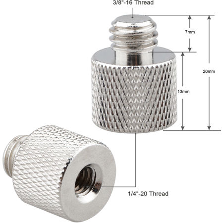 CAMVATE 1/4" Female to 3/8" Male Screw Adapter for Tripod/Camera/QR Plate 2-Pack