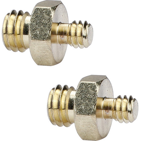 CAMVATE 1/4"-20 to 3/8"-16 Double Male Thread Adapter with Hex Nut, 2-Pack