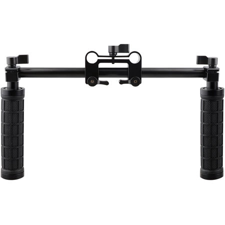 CAMVATE Handle Grips Front Handbar Clamp Mount with Black Adjustable Knobs for 15mm Rod Support System Shoulder Rig