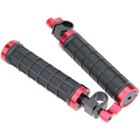CAMVATE Handle Grip with 15mm Rod Clamp, Red, 2-Pack