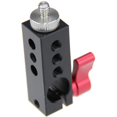 CAMVATE 15mm Rod Clamp with 1/4"-20 Threads and Screw, Red Lever