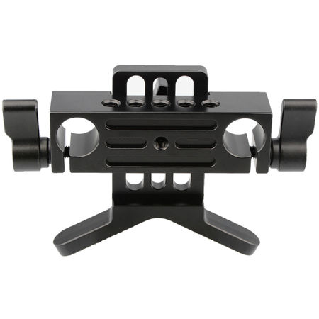 CAMVATE Lens Support Rod Clamp Bracket for 15mm Rod Rail System, Black Knob