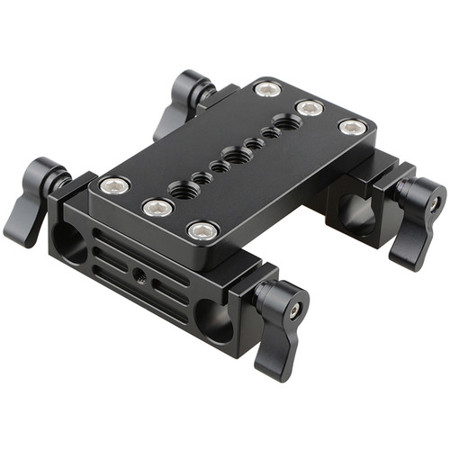 CAMVATE Tripod Mount Base Plate with Dual 15mm Railblocks, Black Knobs