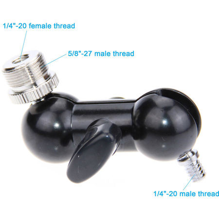 CAMVATE 1/4" Mini Ball Head Mount with 5/8"-27 Thread for Microphones