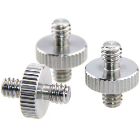 CAMVATE 1/4"-20 Male to 1/4"-20 Male Double-Ended Screw Adapter, 3-Pack