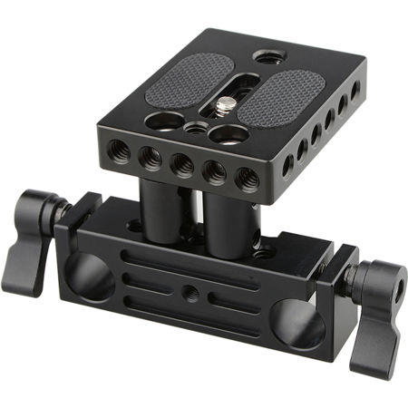 CAMVATE DSLR Baseplate Mount with Railblock Height Riser for 15mm Rail System