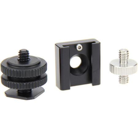 CAMVATE Shoe Mount and 1/4"-20 Male to 1/4"-20 Male Adapter Set
