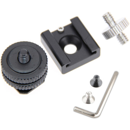 CAMVATE Shoe Mount and 1/4"-20 Male to 1/4"-20 Male Adapter Set