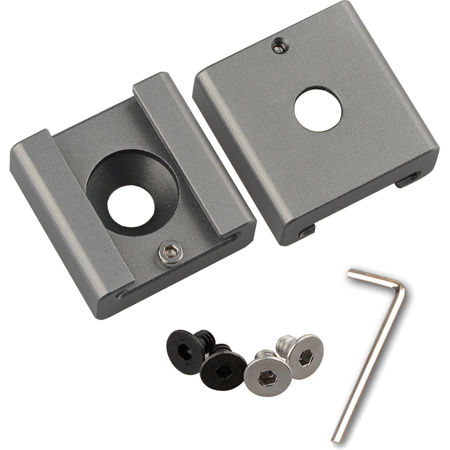 CAMVATE 1/4"-20 Mount to Shoe Adapter, Titanium Gray, 2-Pack